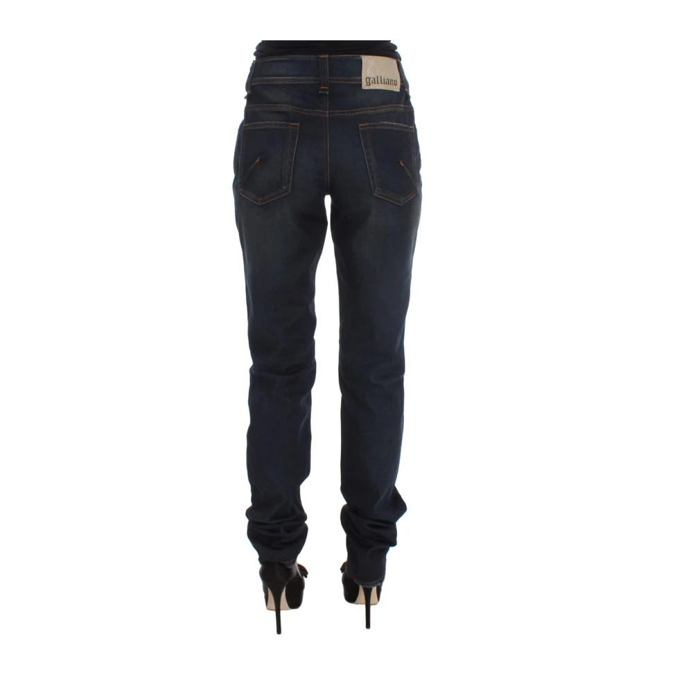 John Galliano Blauwe Wassing Boyfriend Fit Jeans Blue Dames