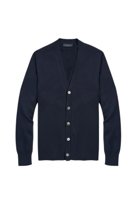 Supima Cotton Button-Front Cardigan