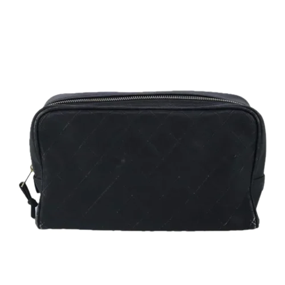 Chanel Vintage Pre-owned Leather clutches Black Dames