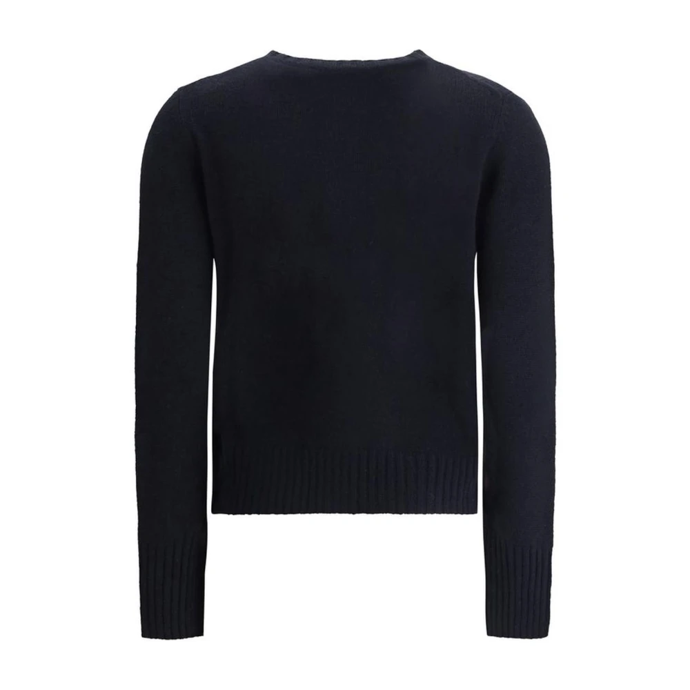 allude Luxe Cashmere Cardigan met Ribdetail Blue Dames
