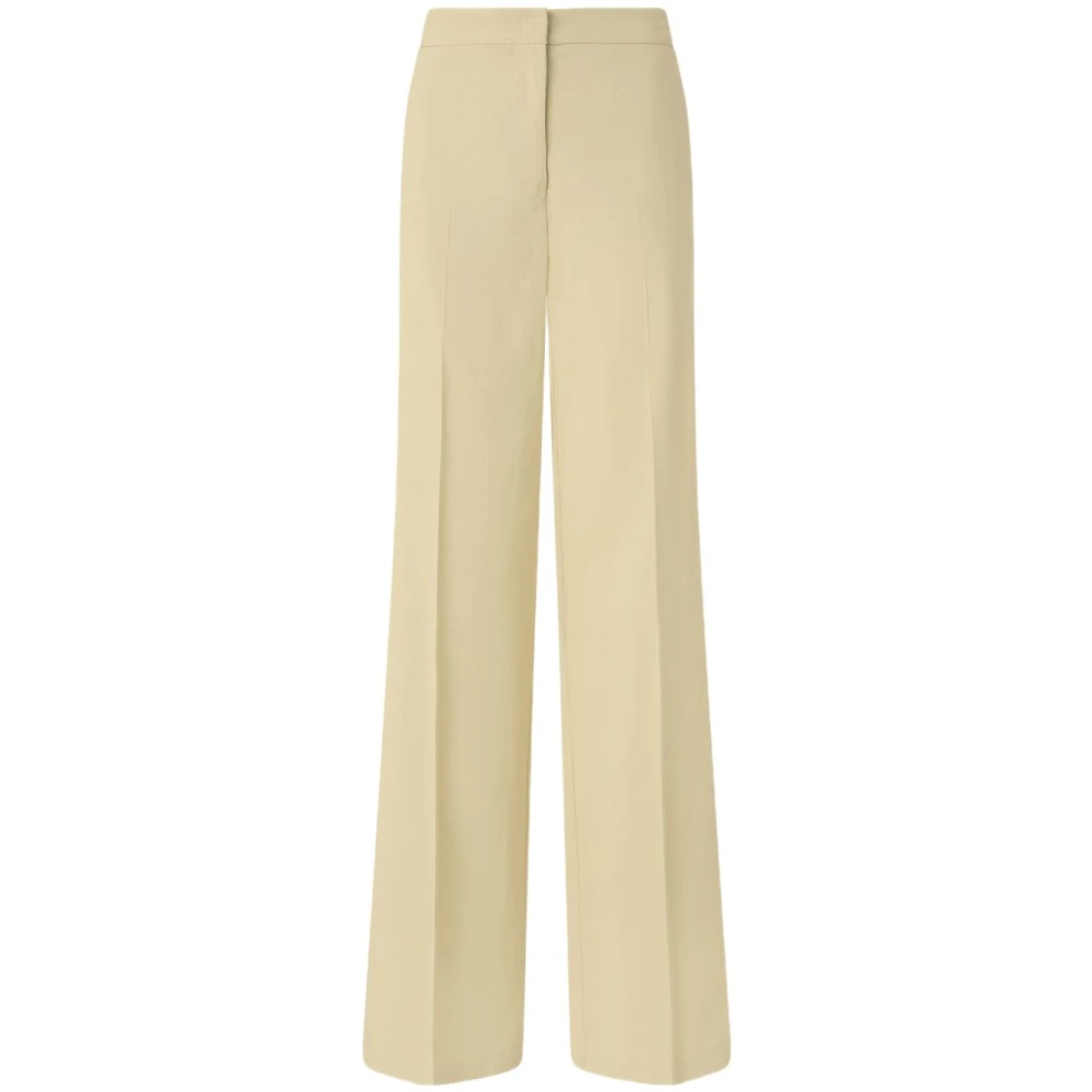 Pinko Gele Linnenmix Broek Beige Dames