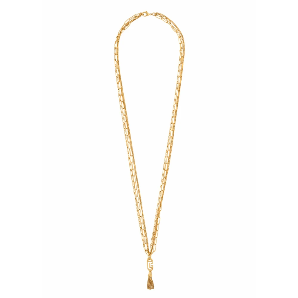 Balmain Herr Gul Accessoarer One Size, Synkronisera Gyllene Mässing Långt Halsband