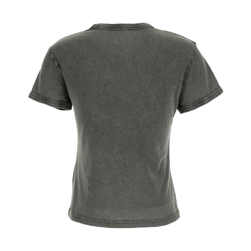 Acne Studios Grijze Logo Print Ronde Hals T-Shirt Gray Dames