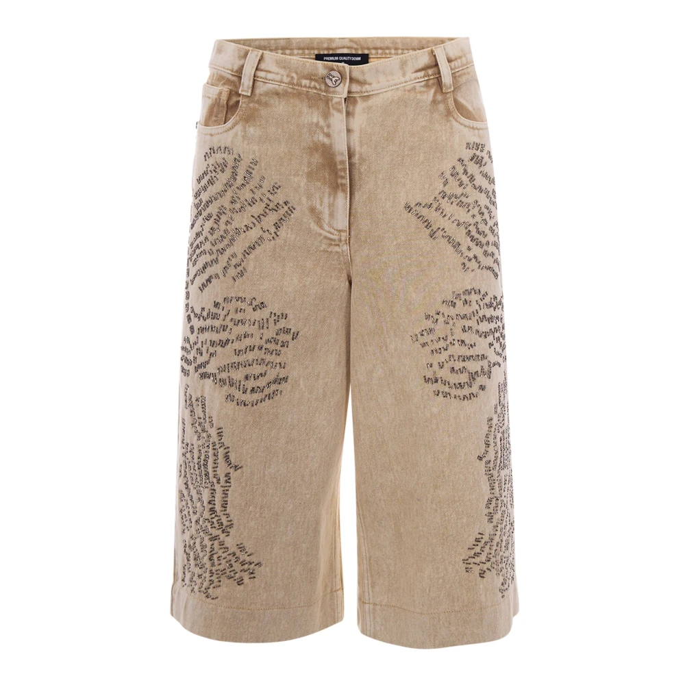 Patrizia Pepe Women's Beige Long Shorts - Denim Shorts - W26 - Shorts