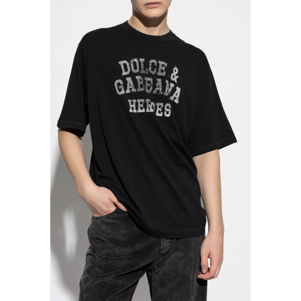 Dolce & Gabbana T-shirt met logo Black Heren
