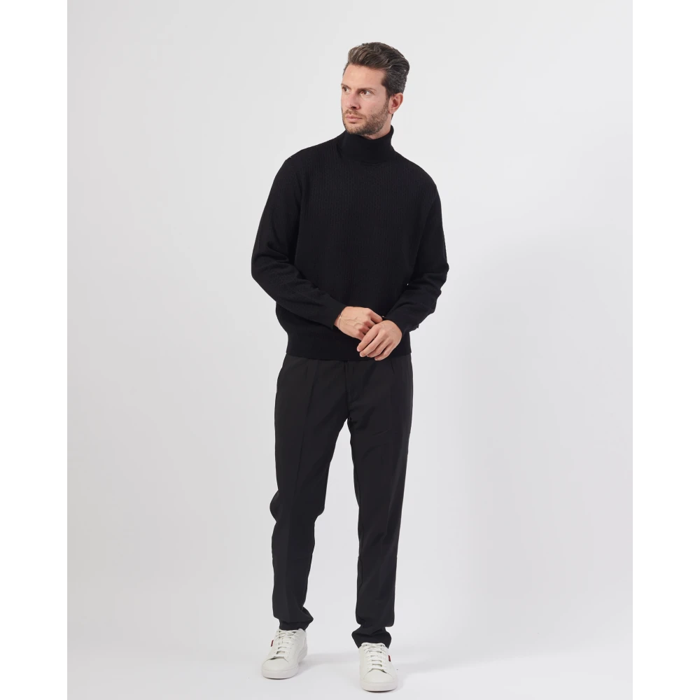 Armani Exchange Zwarte Trui Comfortabele Gebreide Black Heren