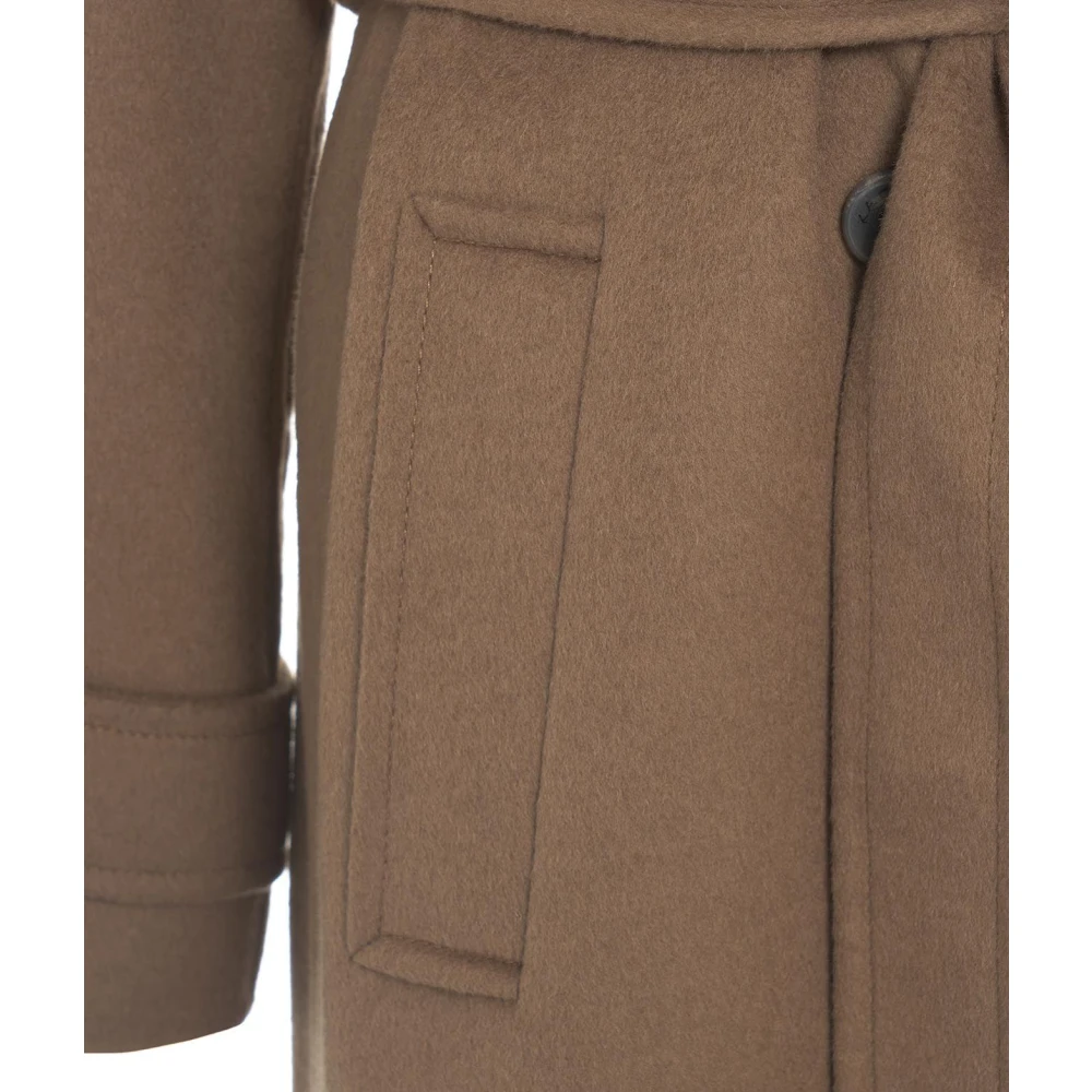 Kaos Geregen wollen jas Brown Dames