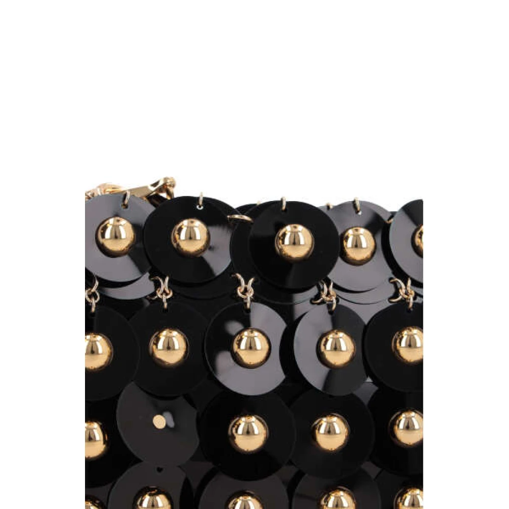 Paco Rabanne Paillet Schoudertas met Metalen Sferen Black Dames