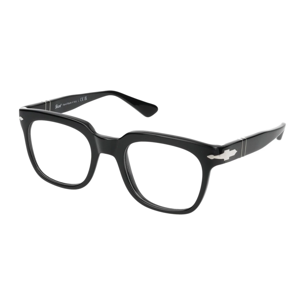 Persol Unisex Black Glasses,, Stylish Eyeglasses Medium