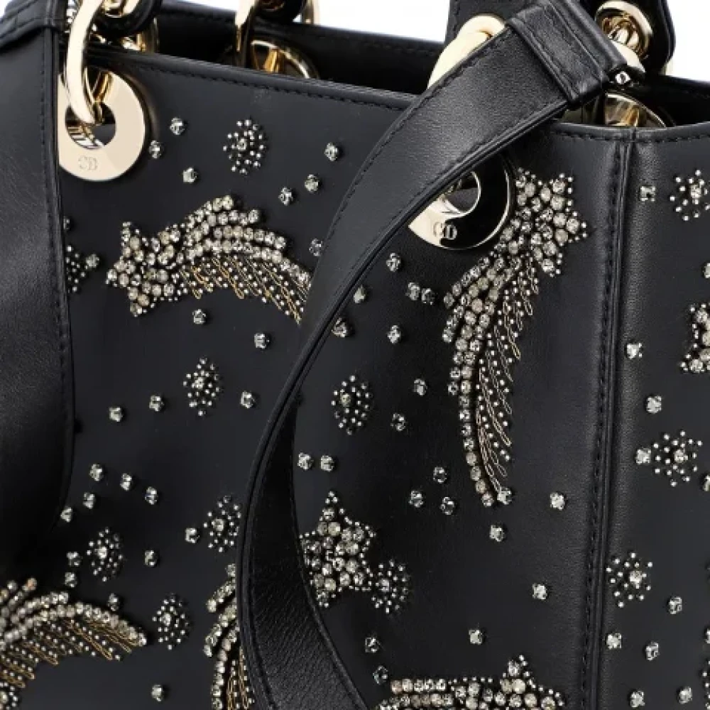 Dior Vintage Pre-owned Leather handbags Black Dames