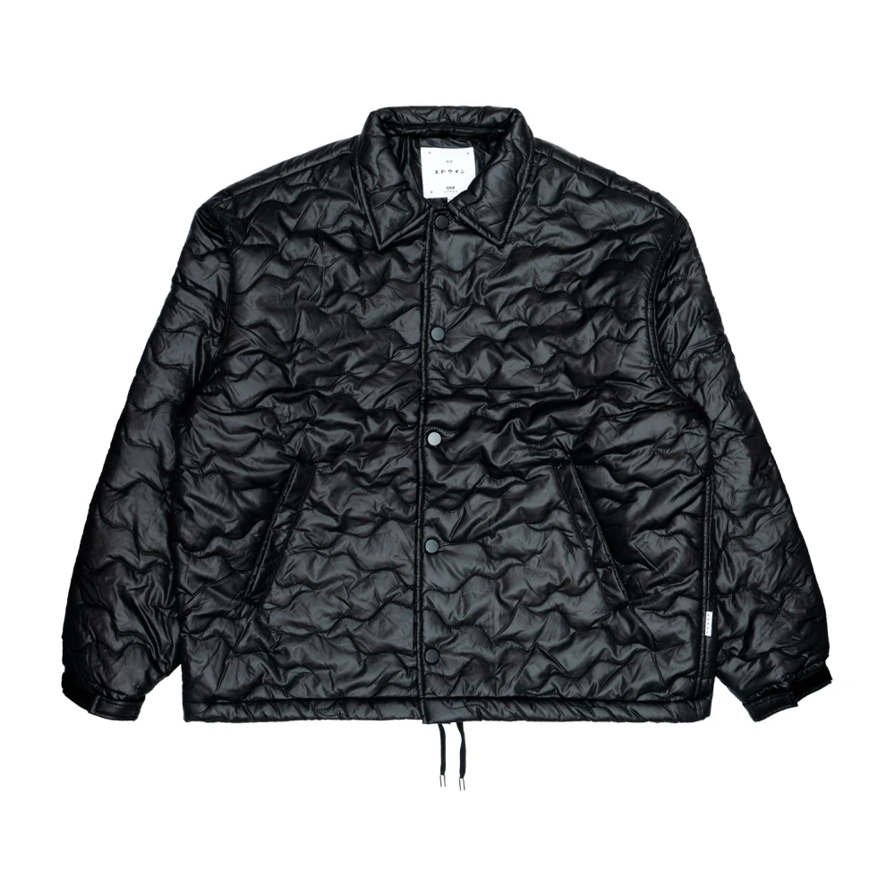 Edwin Gewatteerde Oversize Parka Polyester Jas Black Heren
