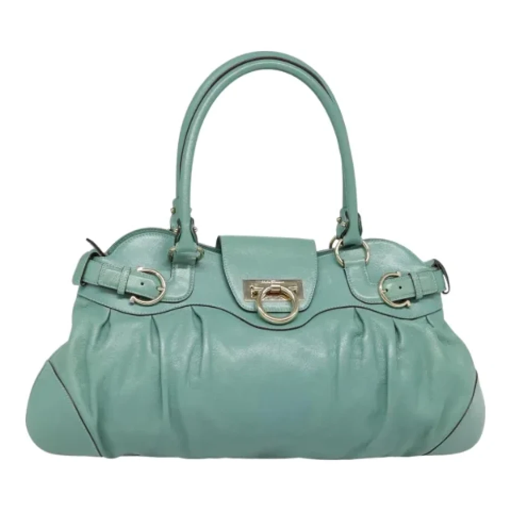 Salvatore Ferragamo Pre-owned Leather handbags Green Dames