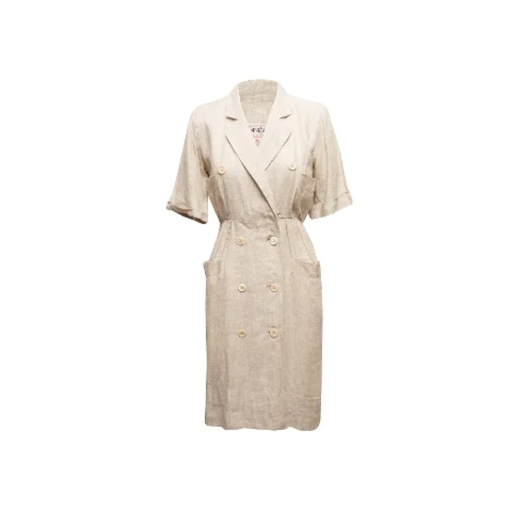 Yves Saint Laurent Vintage Pre-owned Fabric dresses Beige Dames