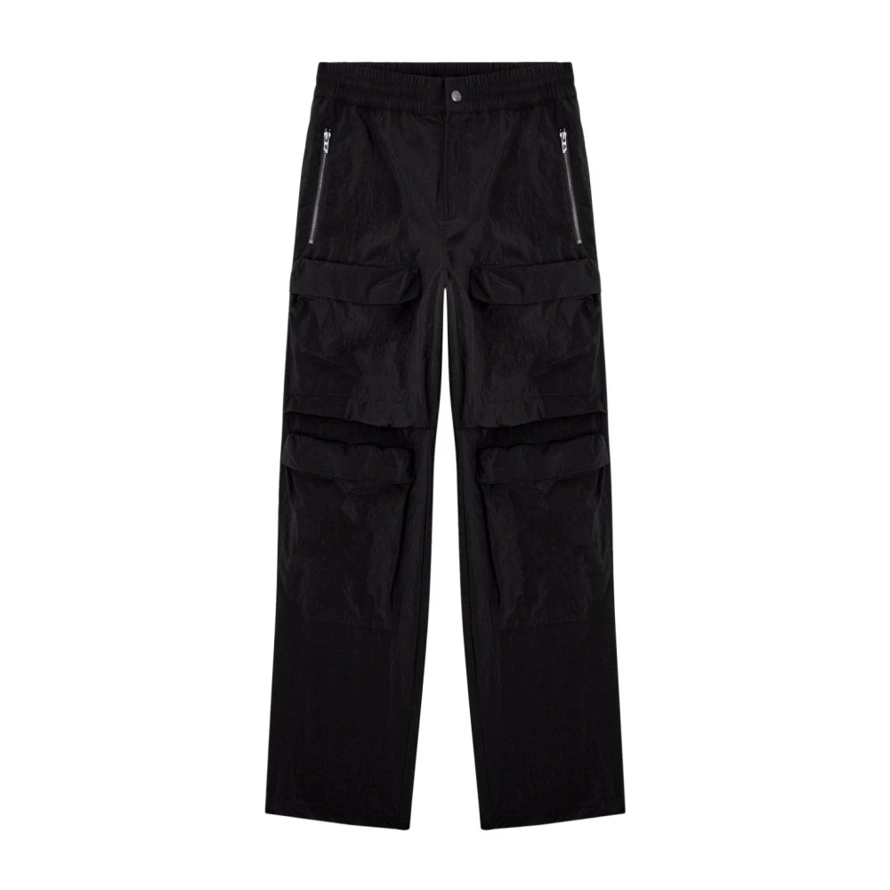 Diesel Men's Black Elasticated Waistband Press-Stud Pants