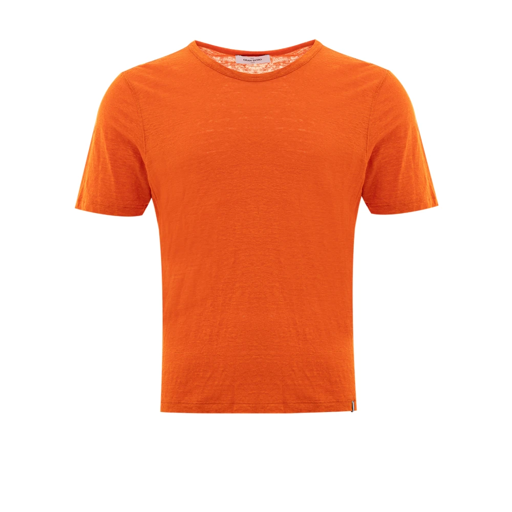 Gran Sasso Linnen T-shirt met korte mouwen Orange Heren