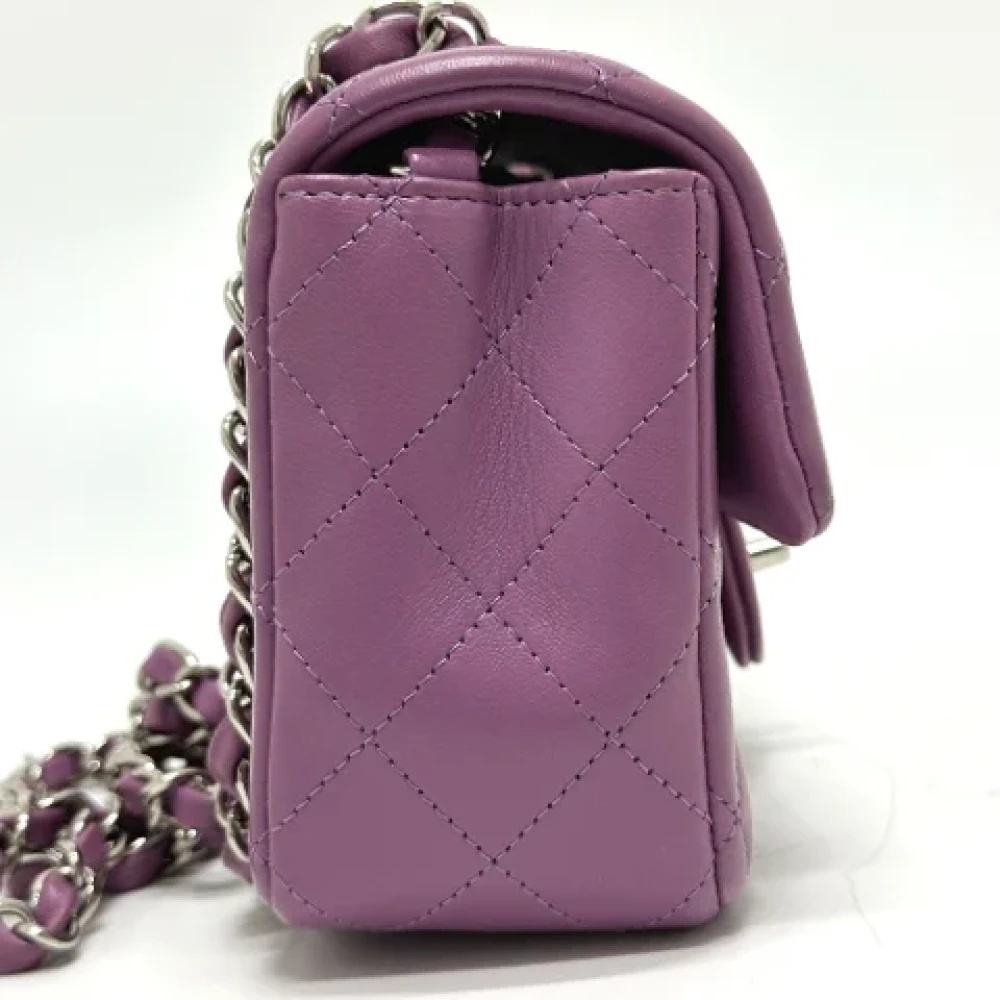 Chanel Vintage Pre-owned Leather chanel-bags Purple Dames
