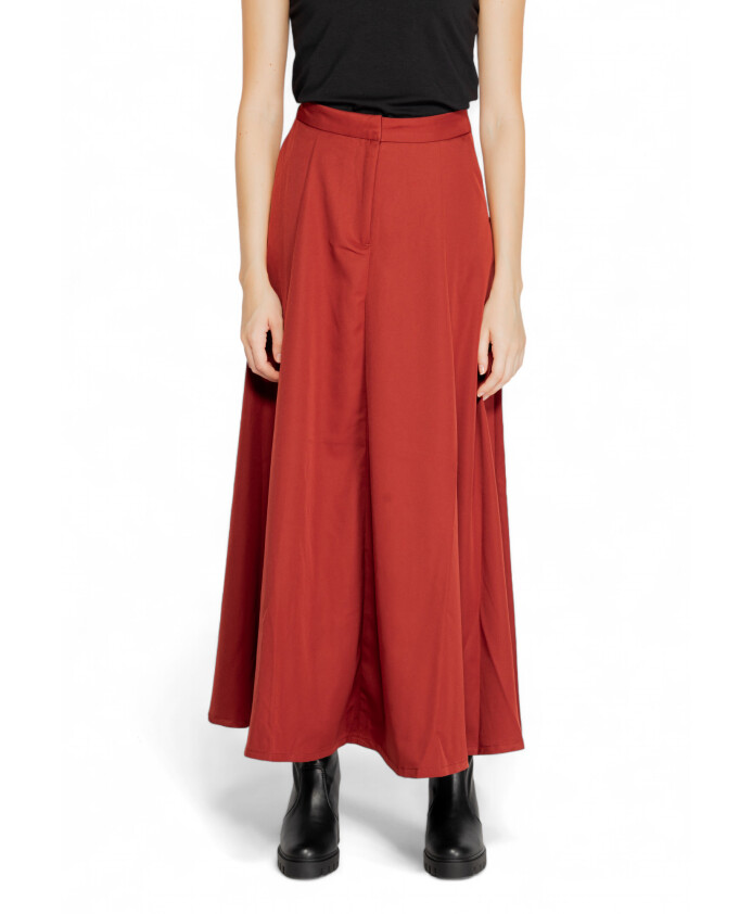 jupe-rouge-unie-avec-fermeture-eclair