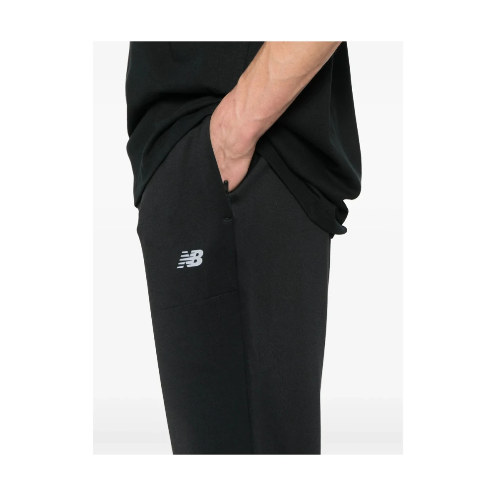 New Balance Zwarte Trekkoord Elastische Taille Shorts Black Heren