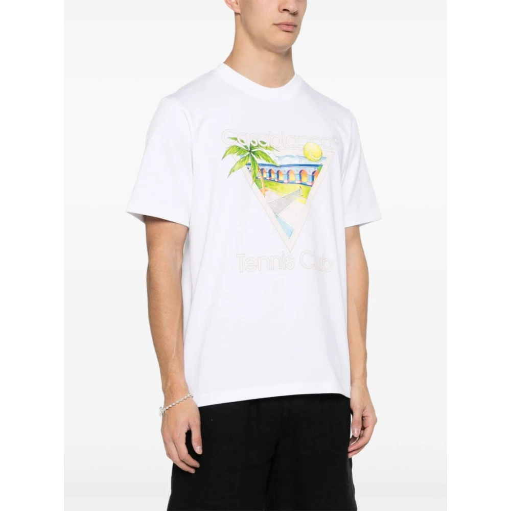 Casablanca Tennis Club Icon T-shirt White Heren