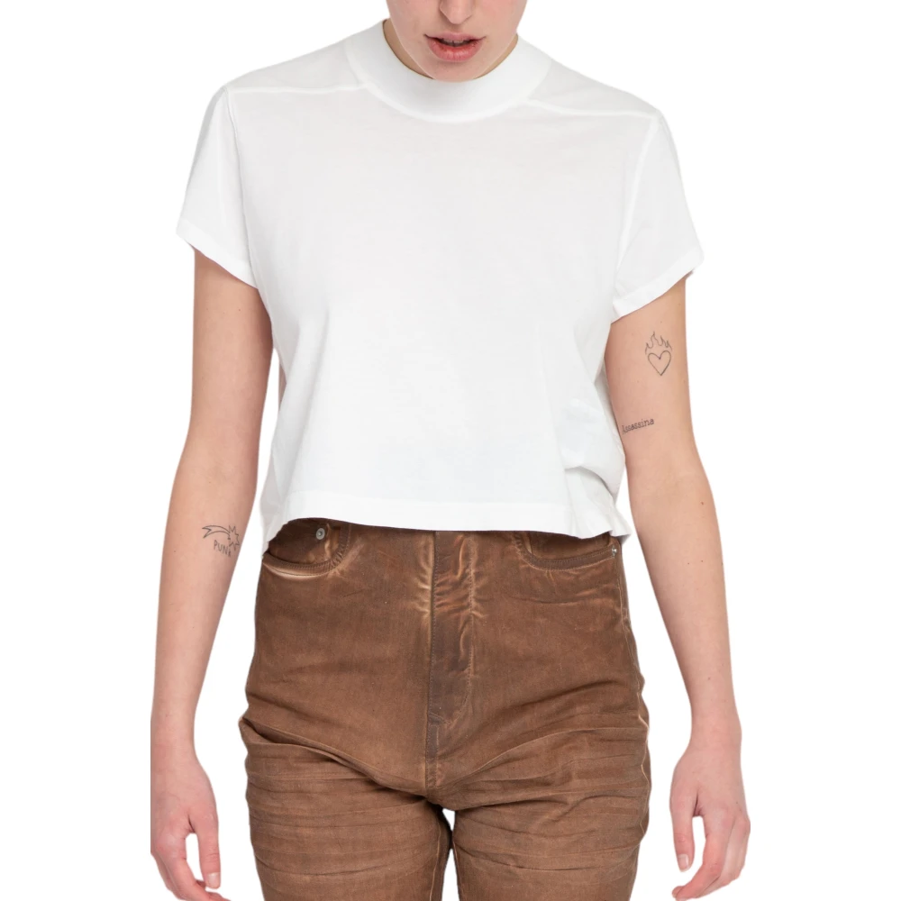 Rick Owens Cropped Tee White Dames