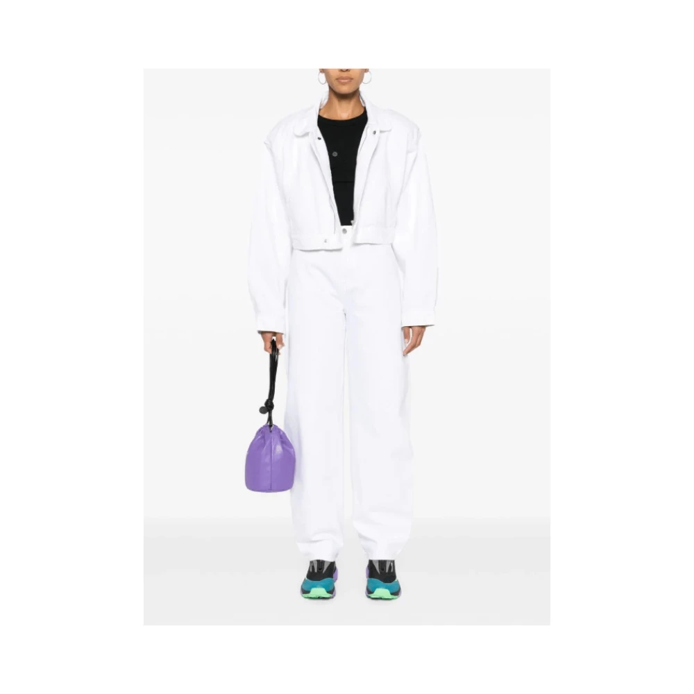 Khaite Witte Tapered Denim Jeans White Dames