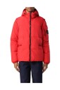 rode-nylon-donsjas-met-capuchon