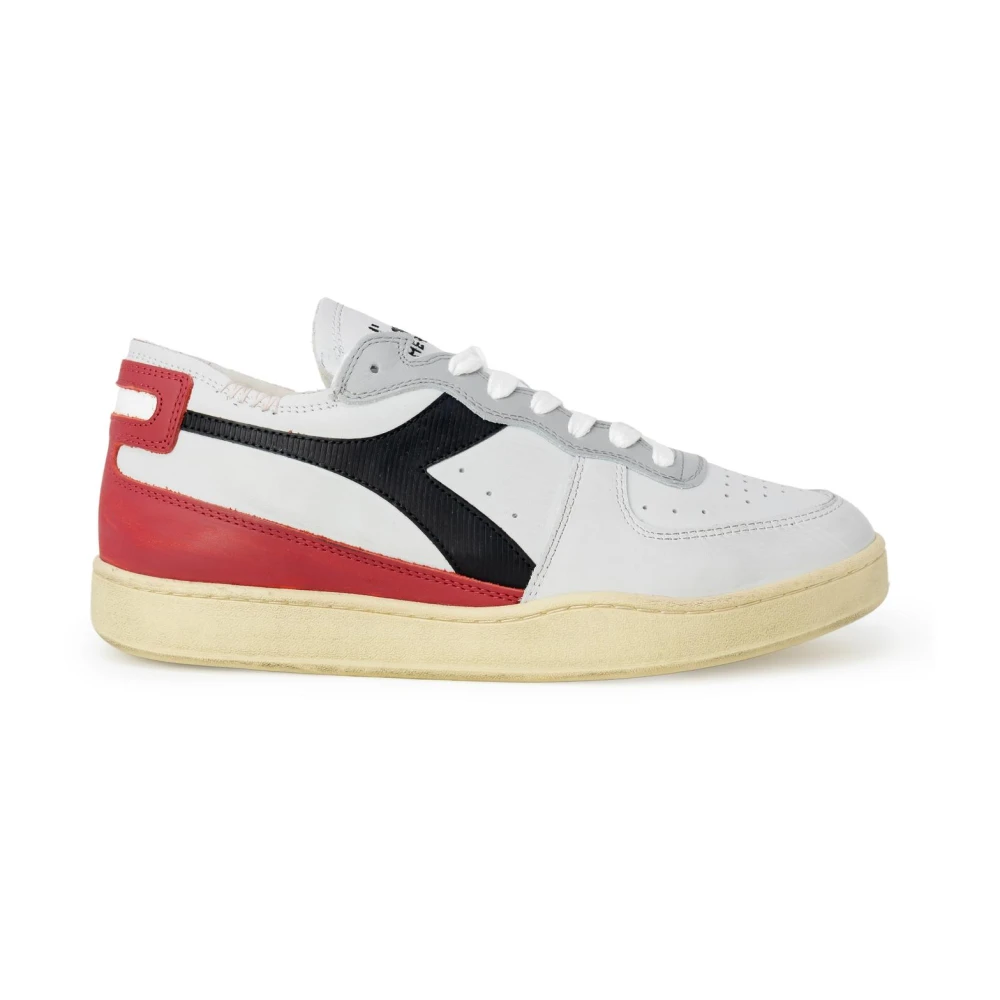 Diadora Men's White Leather Sporty Trainers