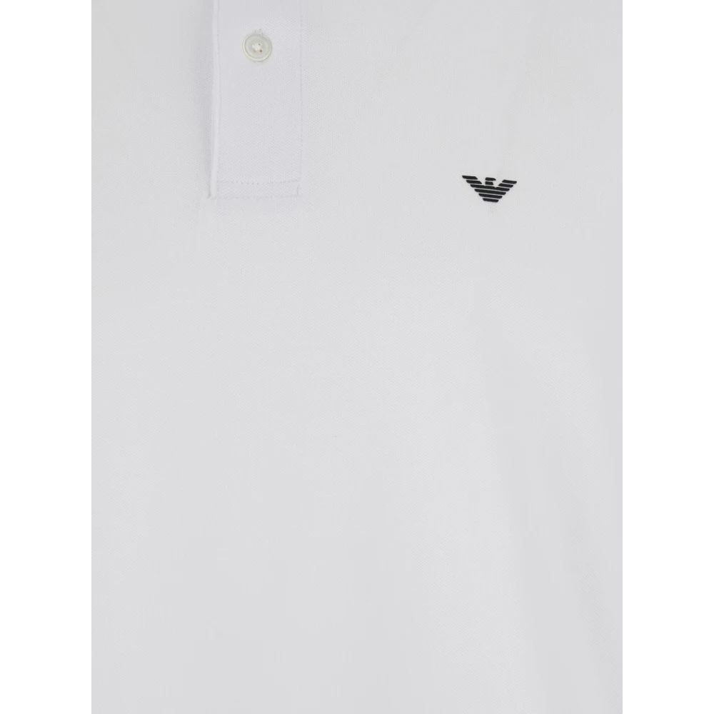 Emporio Armani Klassieke Polo Shirt Wit Logo Borduurwerk White Heren