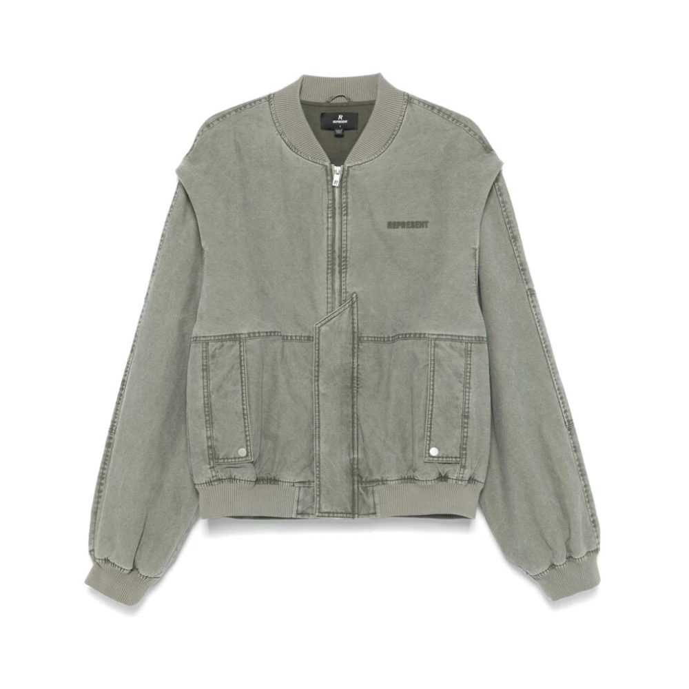 Represent Olijfgroen Katoenen Baseball Jack Green Heren