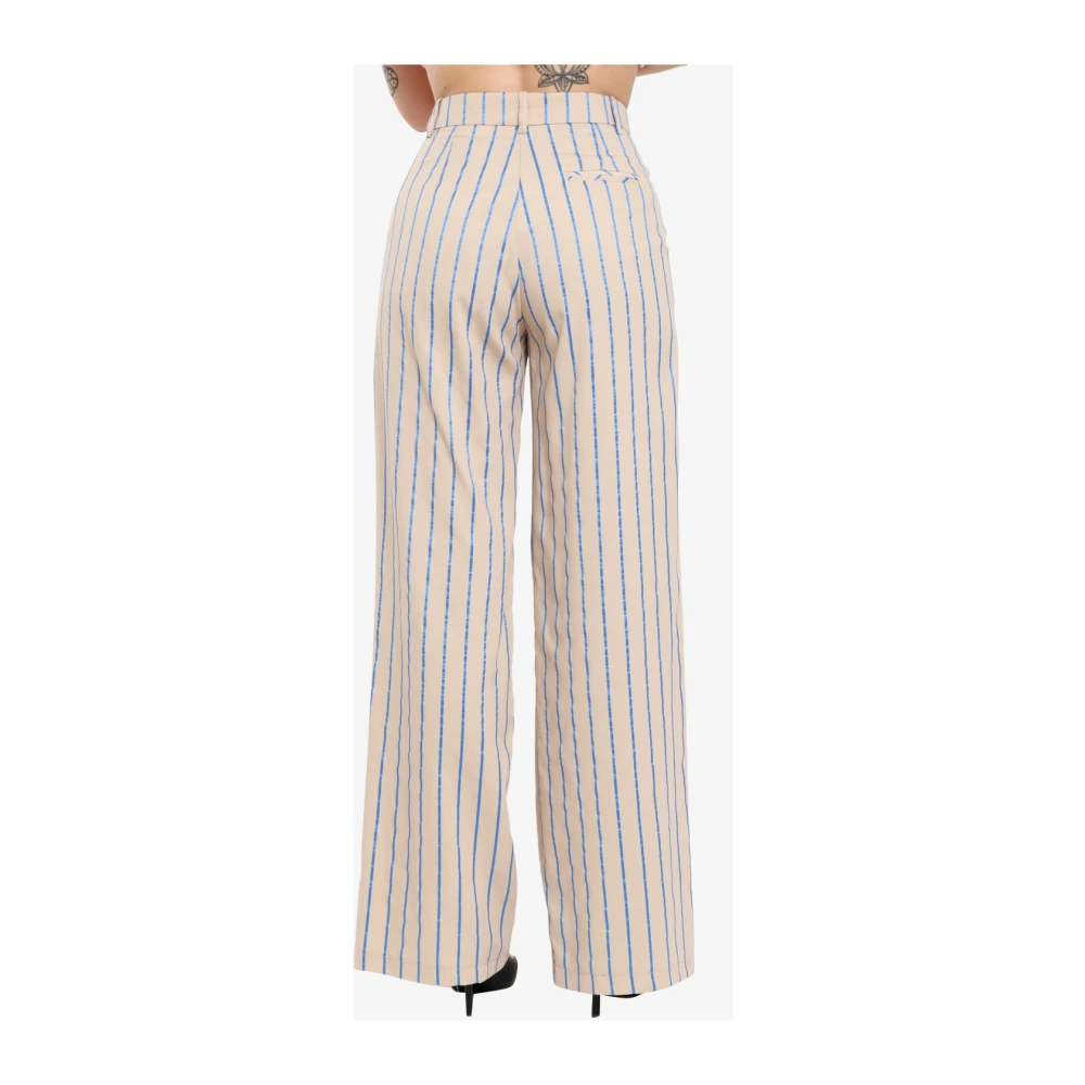 Kaos Wijde Pijp Katoenen Broek Beige Dames