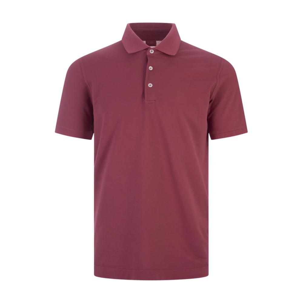 Fedeli Rode Polo Shirt Korte Mouw Red Heren