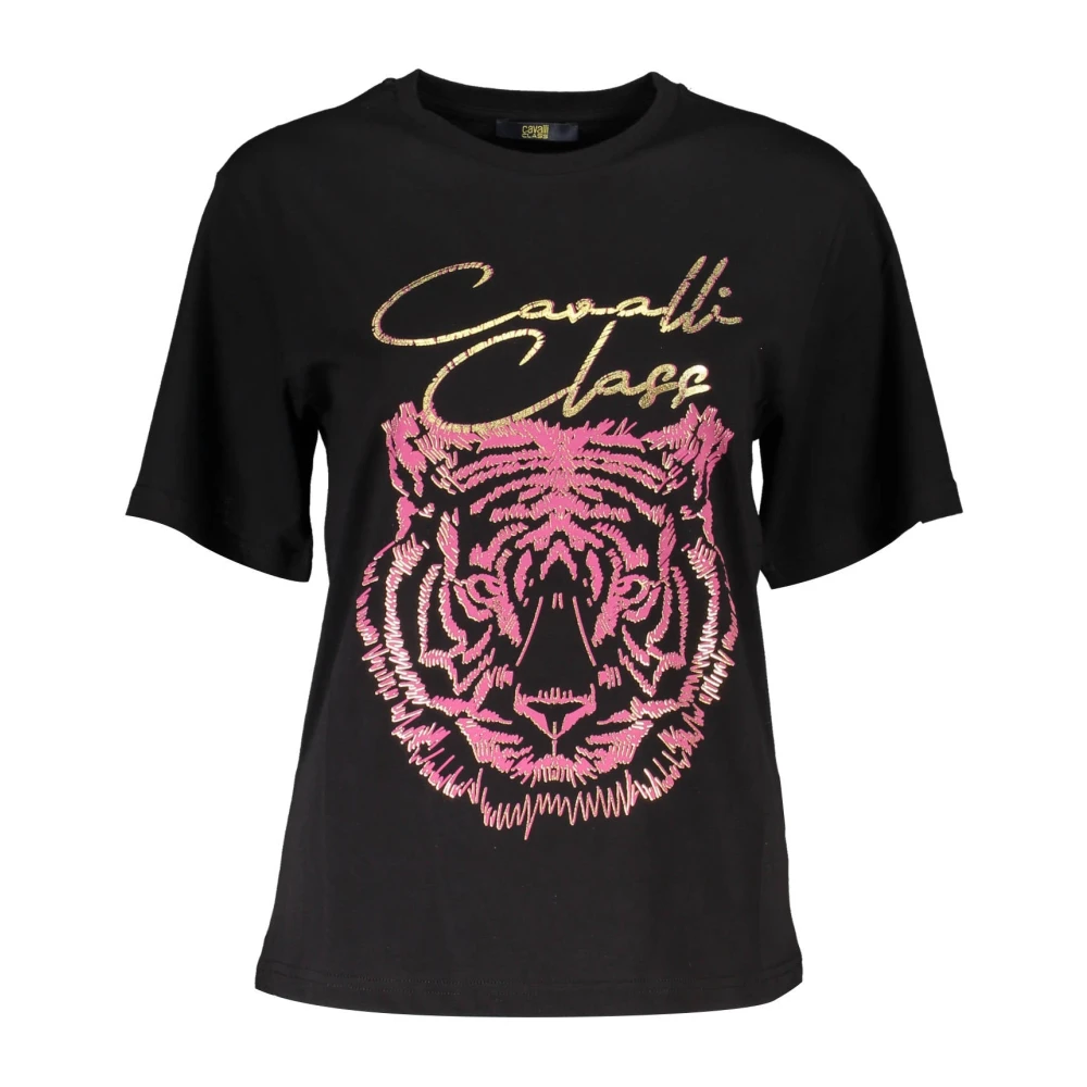 Cavalli Class Kortärmad Rund Hals T-shirt Dam Svart Black, Dam