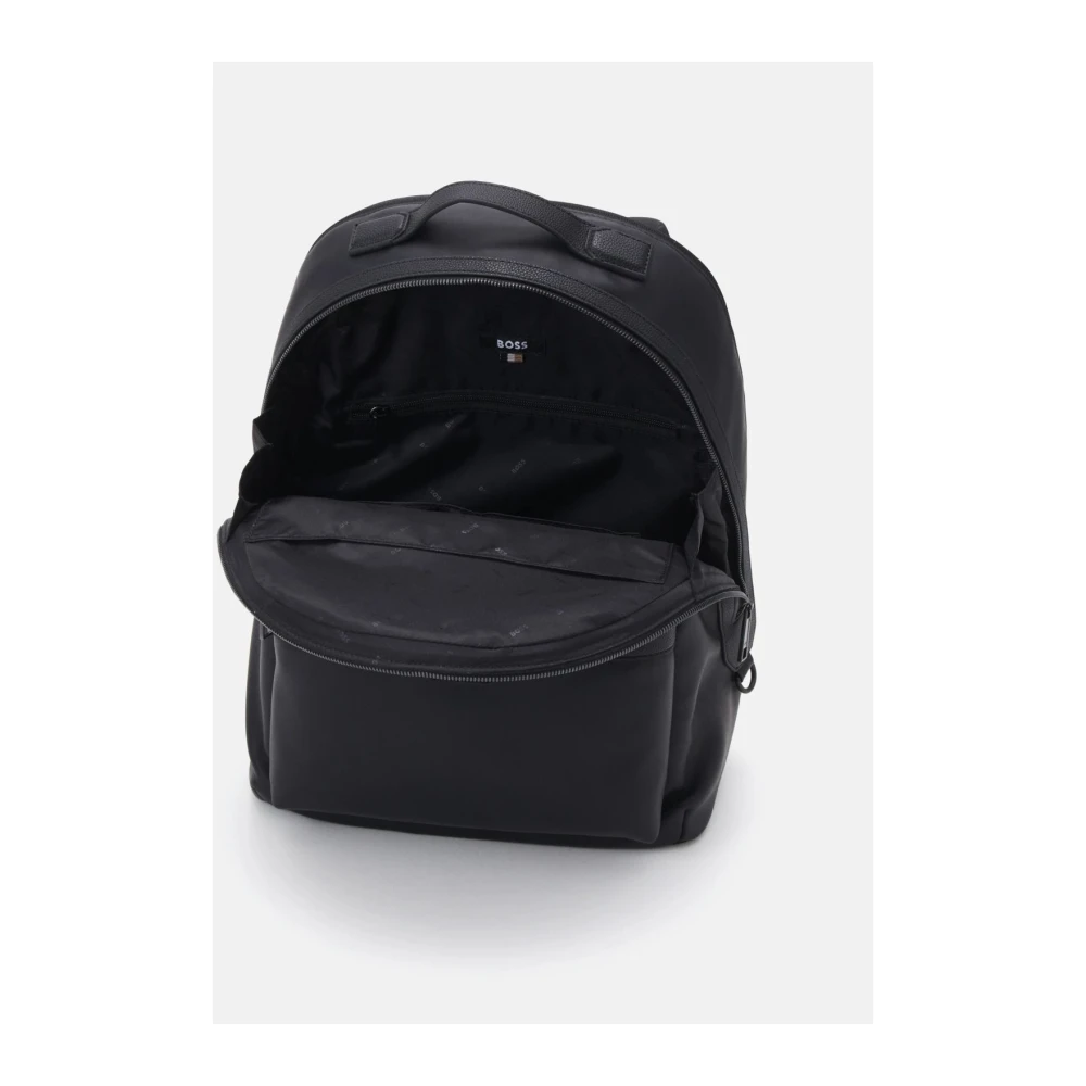 Boss Eco Leer Jareth Rugzak Black Heren