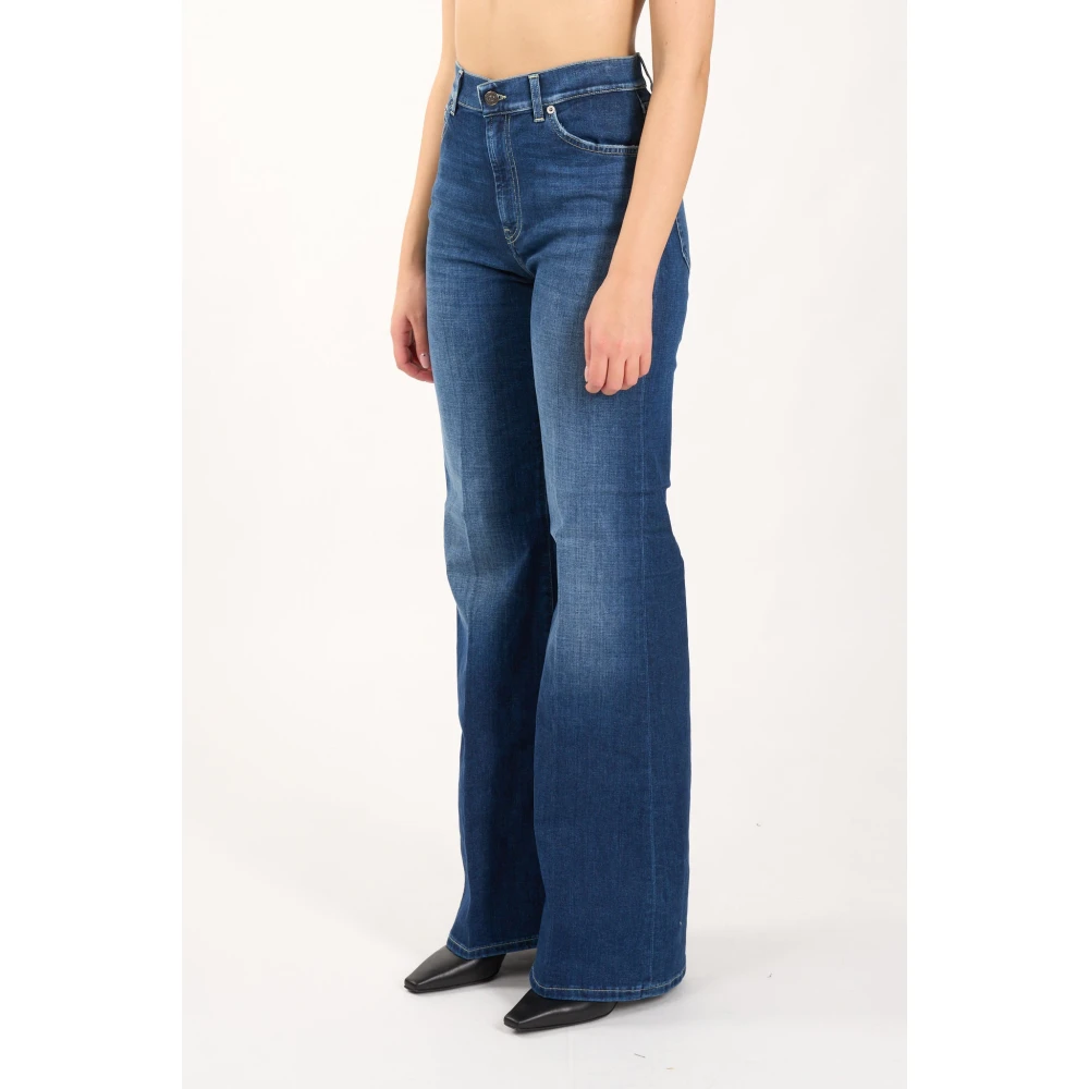 Dondup Wijde Pijp Denim Jeans Blue Dames