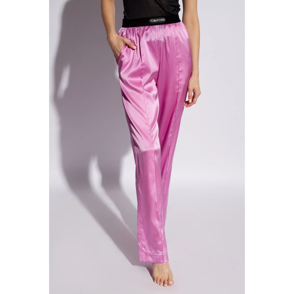 Tom Ford Zijden pyjamabroek Pink Dames
