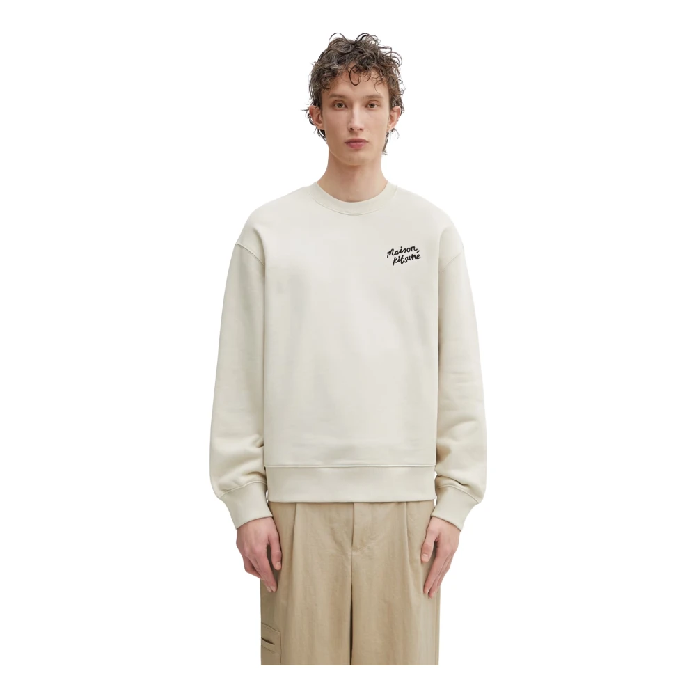 Maison Kitsuné Uomo Beige Felpe, M, New, - Immagine 4