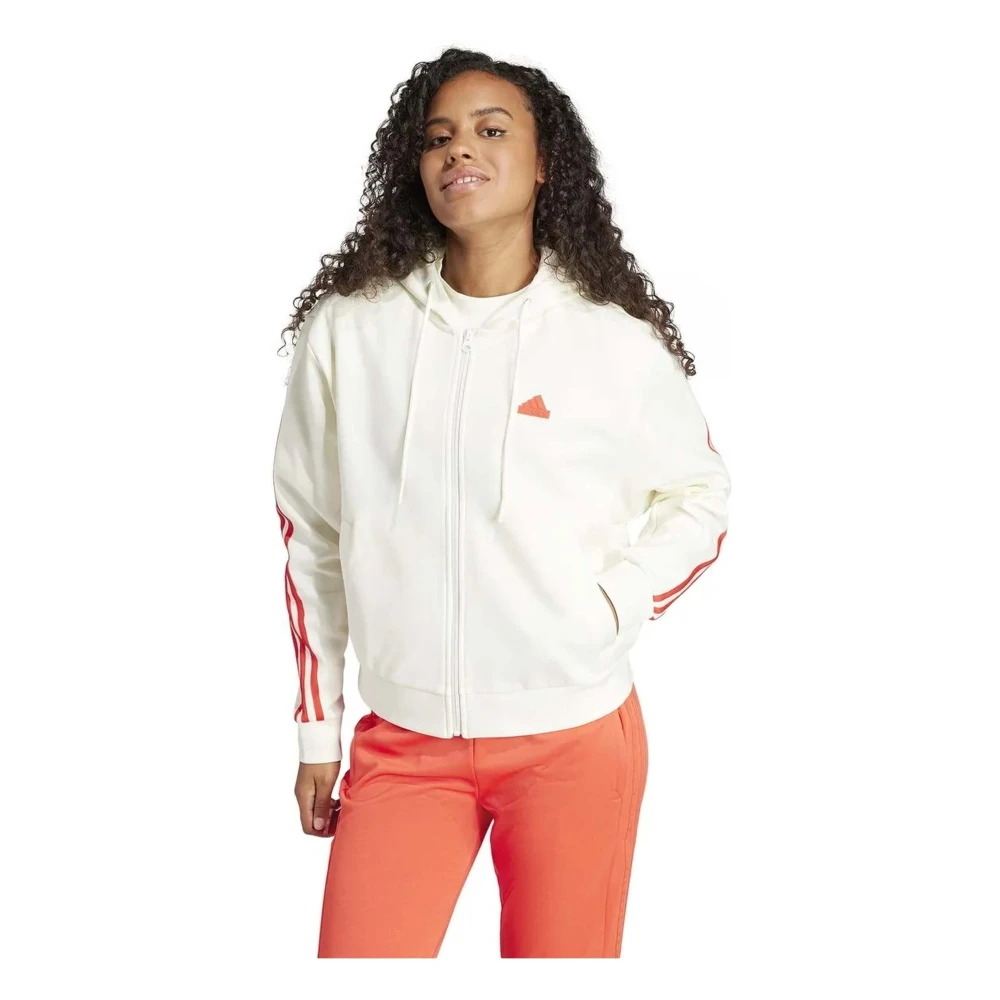Adidas Future Icons 3-Stripes Full Zip Hoodie White Dames