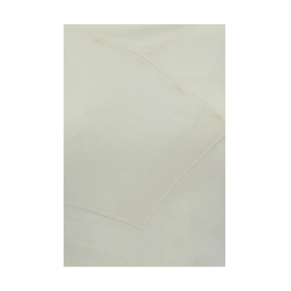 MM6 Maison Margiela Asymmetrische Wollen Trui White Dames
