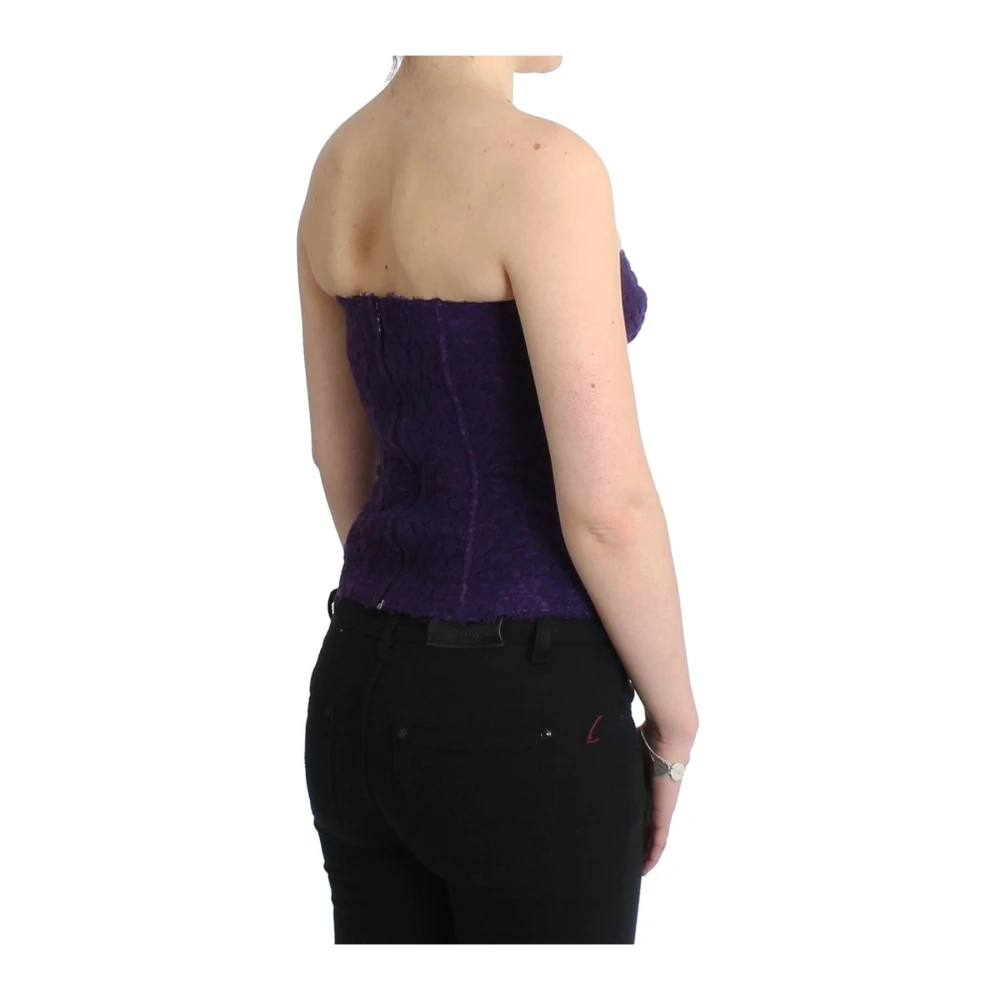 Ermanno Scervino Paarse Kant Bustier Korset Purple Dames