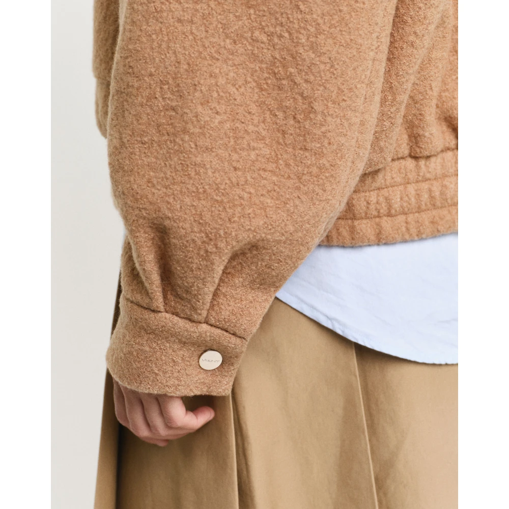 Gant Beige Wool Harrington Jas Buitenkleding Beige Dames