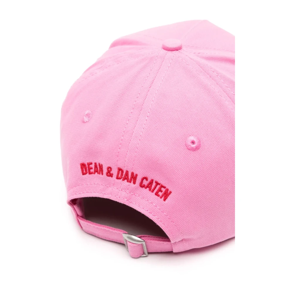 Dsquared2 Kleurrijk Logo Geborduurde Baseball Cap Pink Dames