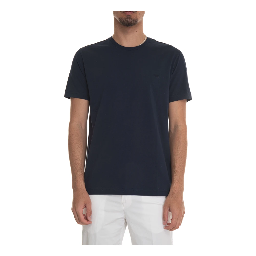 Fay Katoenen Logo T-shirt Blue Heren