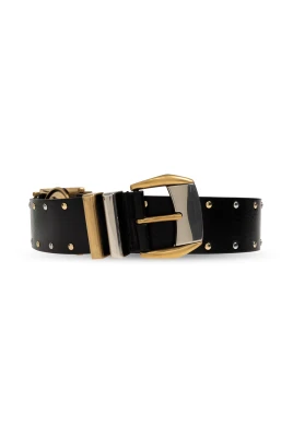 Studded Leather Belt 4 cm