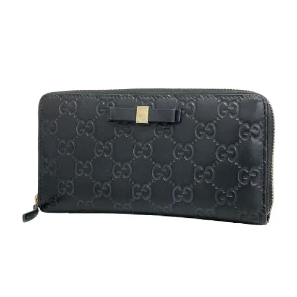 Gucci Vintage Pre-owned Leather wallets Black Dames