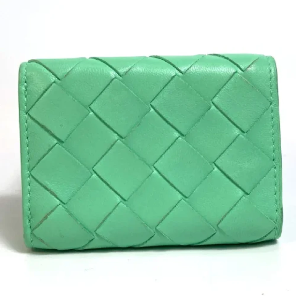 Bottega Veneta Vintage Pre-owned Leather wallets Green Dames