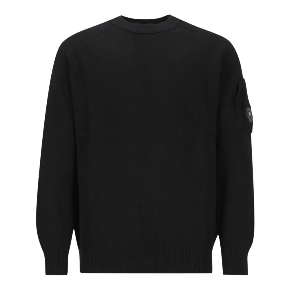 C.p. Company Wool Jumper - Male - Round-Neck Knitwear - Black - Xl - Knitwear - Image 3