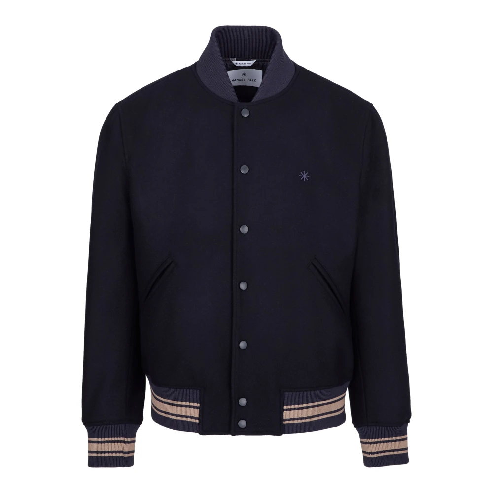 Manuel Ritz Blauw Gestreepte Jas met Drukknop Blue Heren
