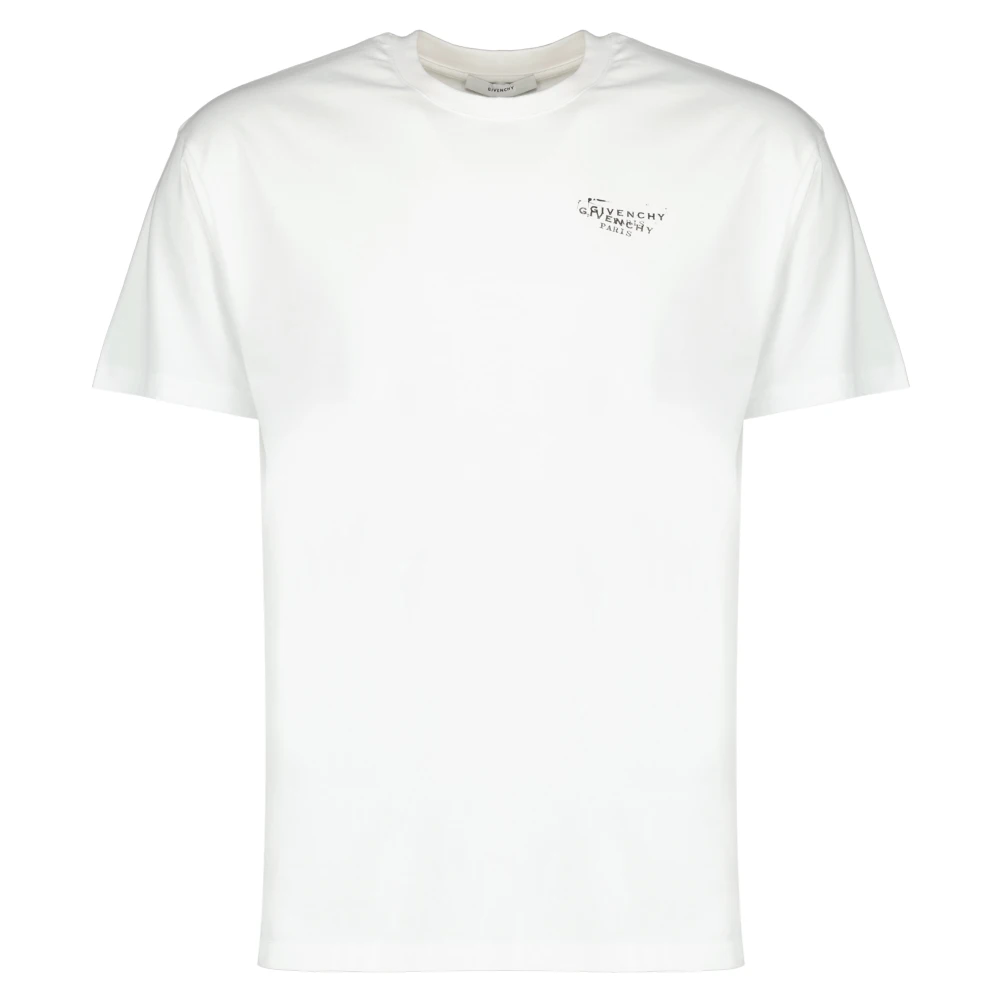Givenchy Herr Vit Toppar S, Bomull, Stamp T-Shirt