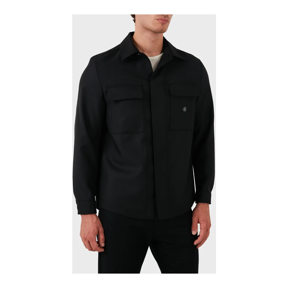Boss Zwart Logo Jas Carper Black Heren