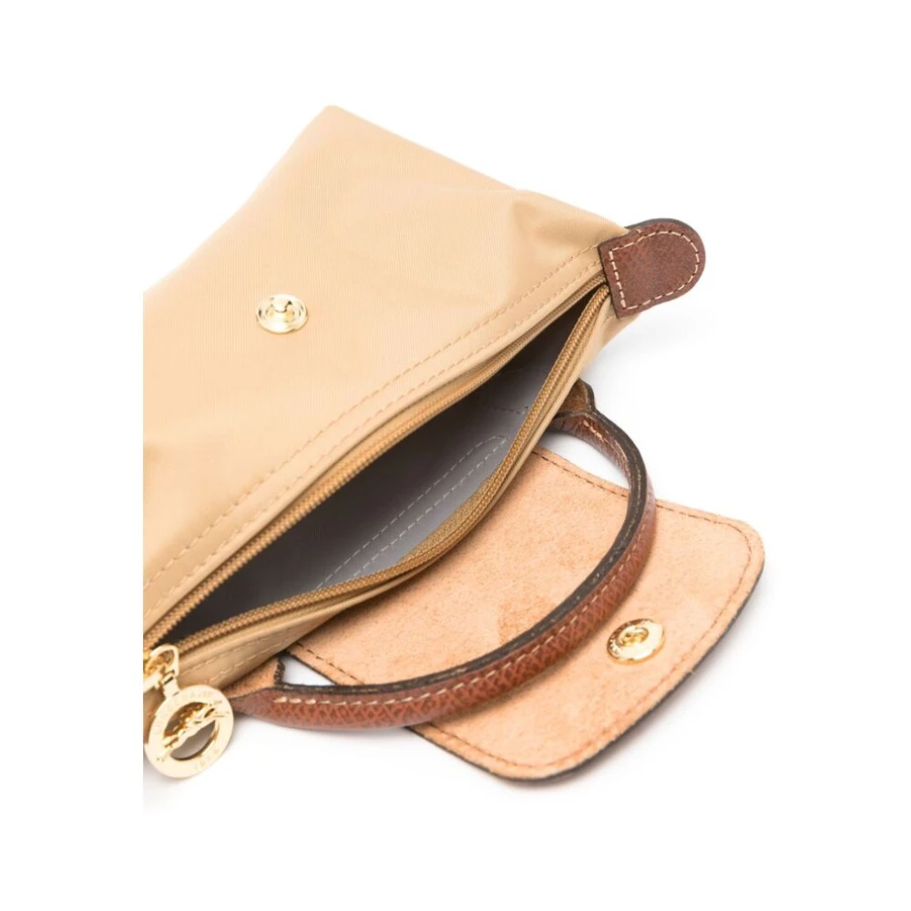 Longchamp Mosterdgele Leren Handtas met Ingedrukt Logo Yellow Dames